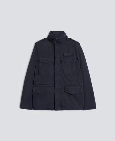 Aspesi Veste De Campagne Mini Vento En Gabardine En Coton In Blue