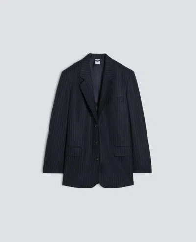 Aspesi Veste En Laine Vierge Et Soie -  Blu