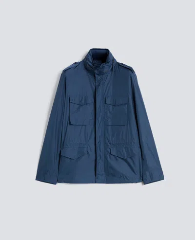 Aspesi Veste En Nylon Mini Field Avec Capuche Amovible In Blue