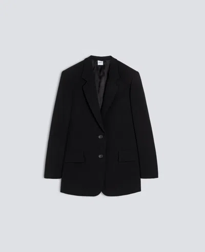 Aspesi Veste Simple Boutonnage En Crepe En Triacetate Polyester En Cady In Black