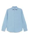 Aspesi Chambray Micro-twill Vic Shirt In Blue