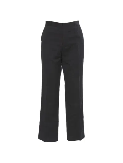 Pre-owned Aspesi Vintage Straight-cut Cotton Trousers In Black