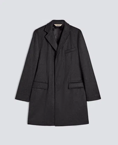 Aspesi Virgin Wool And Alpaca Coat With Thermore Wadding - Grey In Black