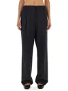 Aspesi Virgin Wool Blend Stretch Pants In Blue