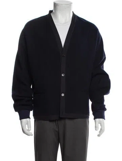 Pre-owned Aspesi Virgin Wool Bomber Jacket In Blue