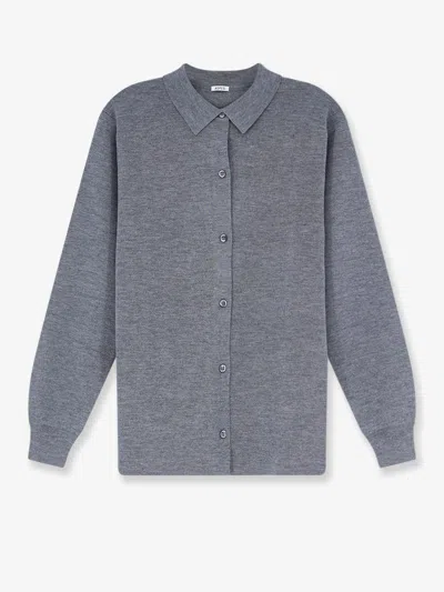 Aspesi Virgin Wool Cardigan In Grey