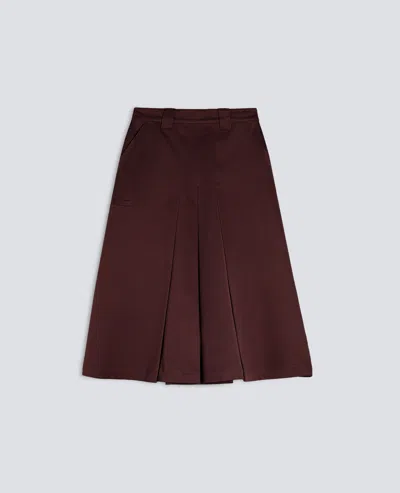 Aspesi Virgin Wool Gabardine Skirt - Barbera In Burgundy