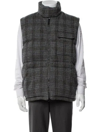 Pre-owned Aspesi Virgin Wool Plaid Print Vest In Multicolor