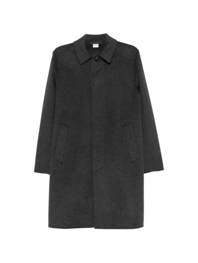 Aspesi Virtuoso Collared Single-breasted Coat In Gray