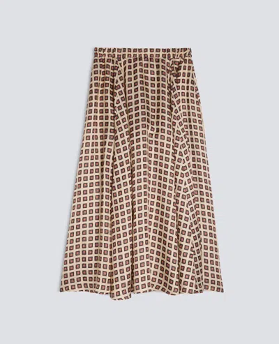 Aspesi Viscose And Silk Twill Skirt - Natural