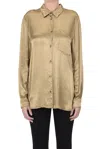 Aspesi Viscose Satin Shirt In Camel