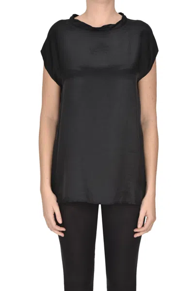 Aspesi Viscose Wide Blouse In Black