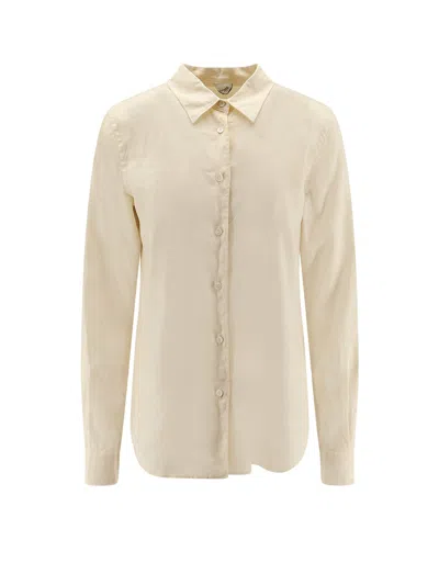 Aspesi Vissuto Linen Shirt In White
