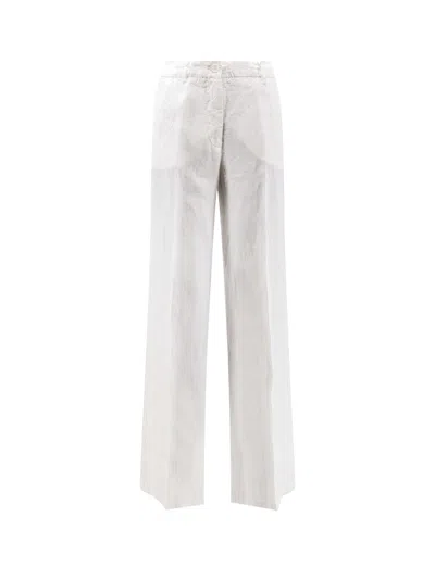 Aspesi Vissuto Linen Trousers In White
