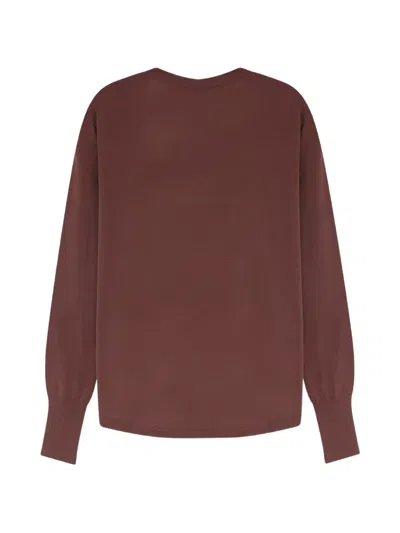 Aspesi V-neck Drop-shoulder Sweater In Brown