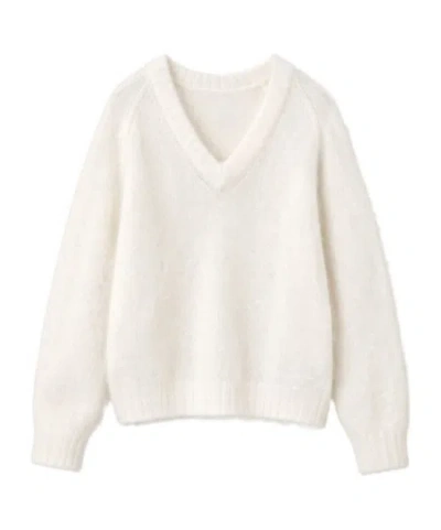 Aspesi V-neck Knit Sweater In White