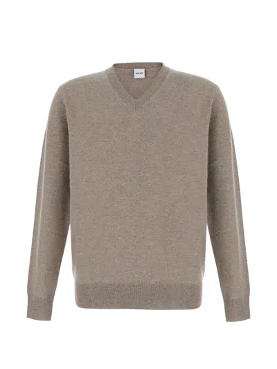 Aspesi Wool And Cashmere Crew-neck Sweater In Gray