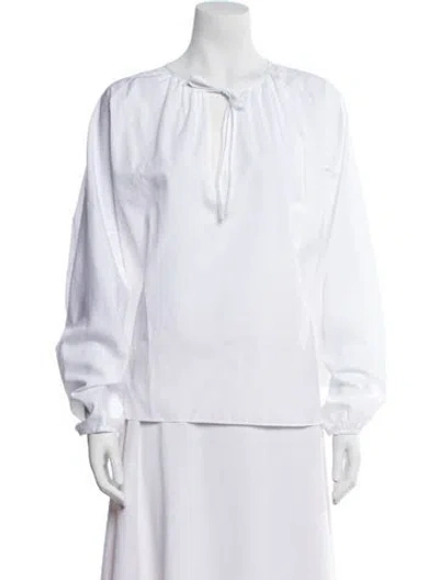 Pre-owned Aspesi V-neck Long Sleeve Blouse W/ Tags In White