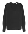 Aspesi V-neck Long-sleeve Knit Top In Black