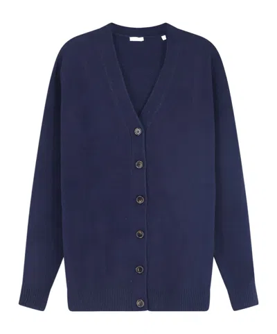 Aspesi Button-fastening V-neck Cardigan In Blue