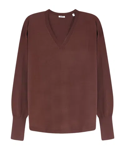 ASPESI V-NECK LONG-SLEEVE KNIT TOP