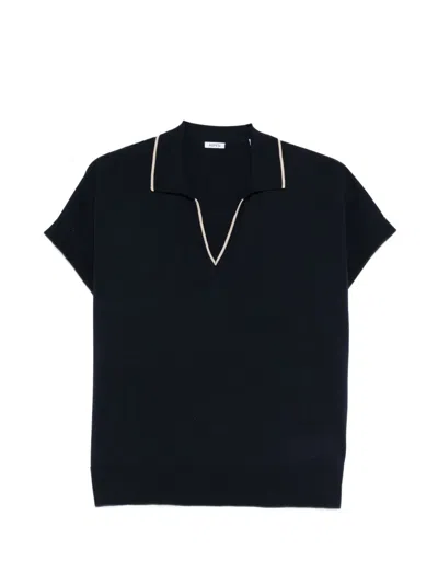 Aspesi V-neck Short-sleeve Top In Black