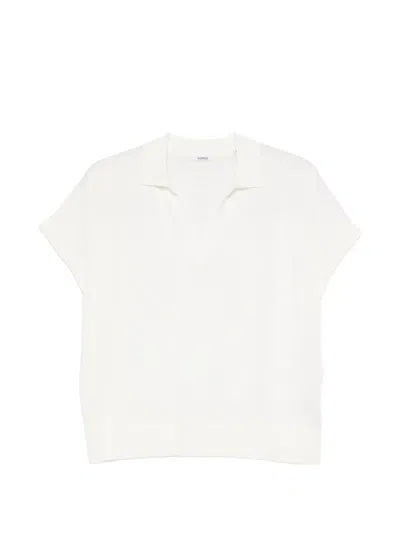 Aspesi V-neck Short-sleeve Top In Neutral