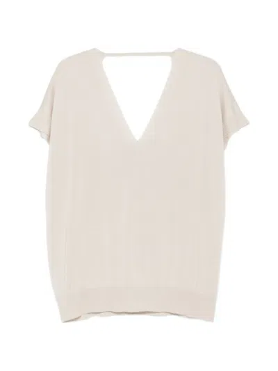 Aspesi V-neck T-shirt In Neutral