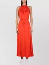 Aspesi Waist Belted Halter Neck Maxi Dress