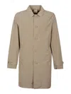 Aspesi Tailored Minimalist Polyester Coat With Classic Collar In Burgundy