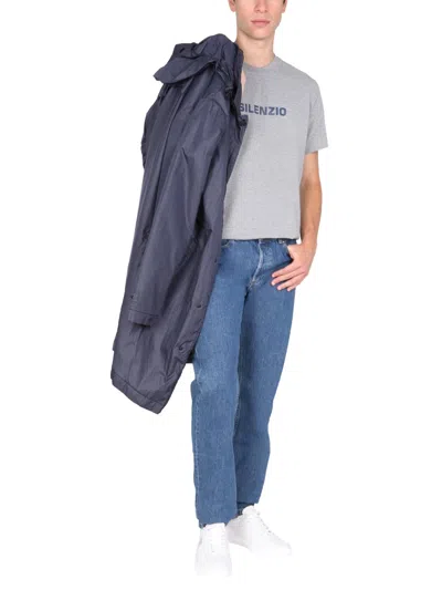 Aspesi Waterproof Nylon Raincoat In Blue