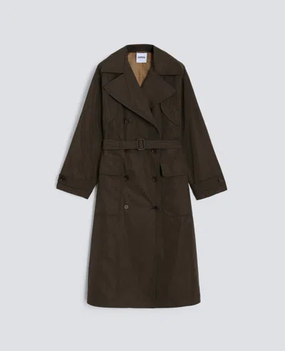 Aspesi Waterproof Taffeta Scotch Trench In Brown