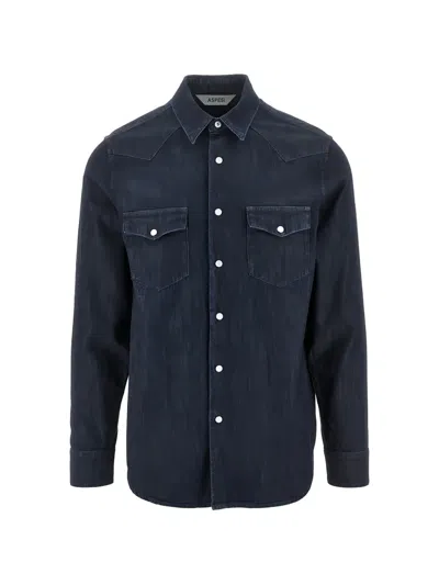 Aspesi Denim West Shirt In Blue