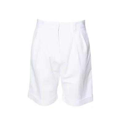 Aspesi White Cotton-linen Gabardine Bermuda Shorts