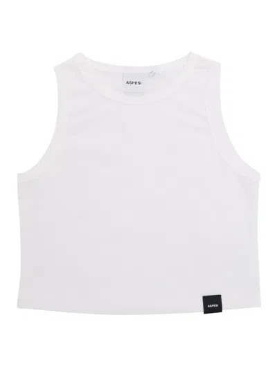 Aspesi Kids' White Cropped Tanktop