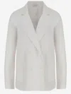 Aspesi Double-breasted Cotton Jacket In White