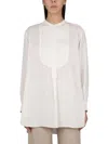 ASPESI WHITE LINEN TUNIC SHIRT