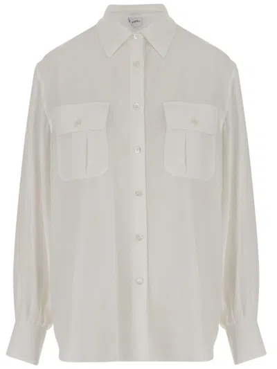 Aspesi White Silk Shirt With Classic Collar