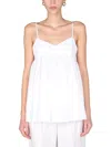 Aspesi Mini Poplin Top With Thin Shoulder Straps In White