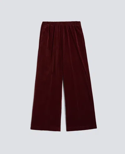 Aspesi Wide Corduroy Trousers In Burgundy