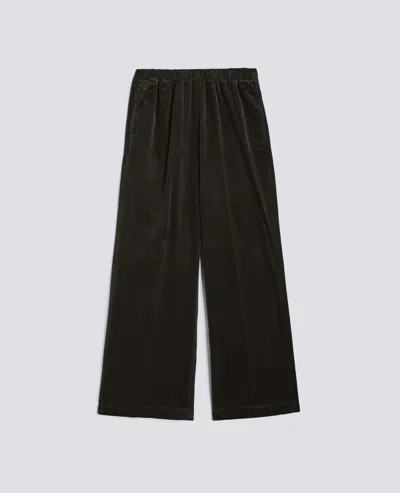 Aspesi Wide Corduroy Trousers In Black