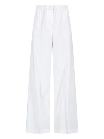 Aspesi Wide Cotton Blend Trousers - White