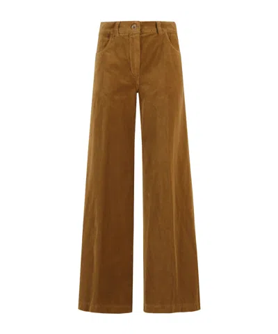 Aspesi Wide-leg Casual Pants In Brown