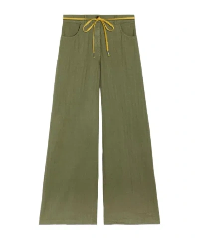 Aspesi Wide-leg Casual Pants In Green