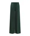 Aspesi Trousers Elastic Waistband Side Welt Pockets Wide Leg In Green