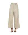 Aspesi Wide-leg Cotton Trousers In Nude