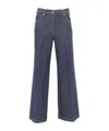 Aspesi Wide-leg Denim Pants With Contrast Stitching In Blue
