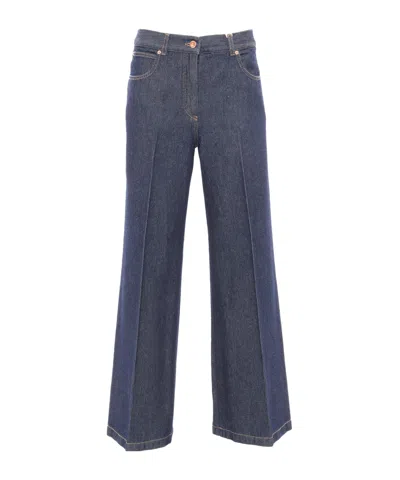 Aspesi Wide-leg Denim Trousers In Blue