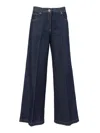 Aspesi High-waisted Wide-leg Jeans With Flared Silhouette In Blue