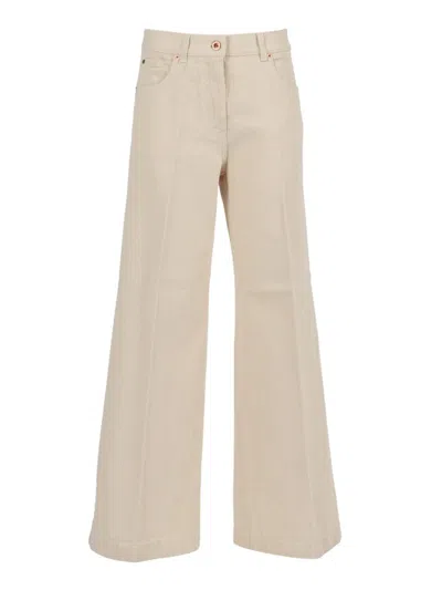 ASPESI WIDE-LEG HIGH-WAIST PANTS WITH SUBTLE LOGO DETAIL